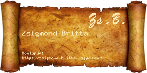 Zsigmond Britta névjegykártya